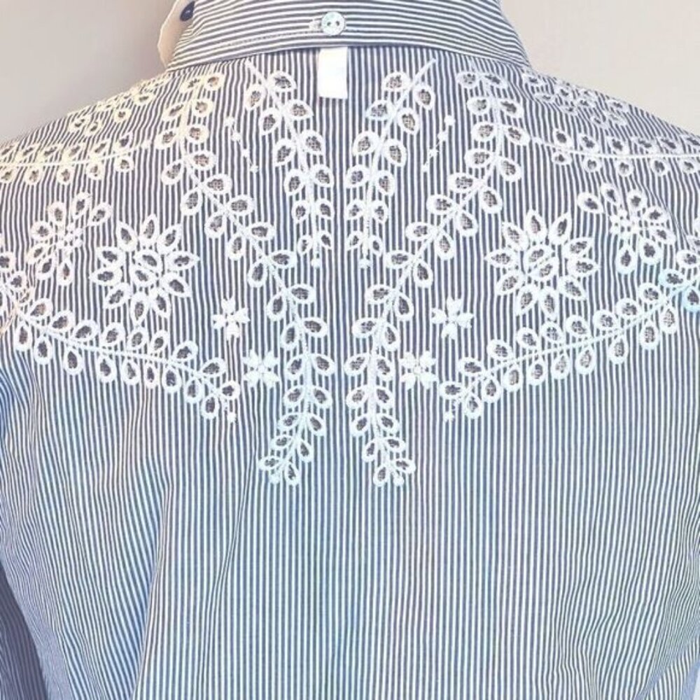NWT rag & bone Anthropologie Striped eyelet blouse Women XS - Picture 6 of 9